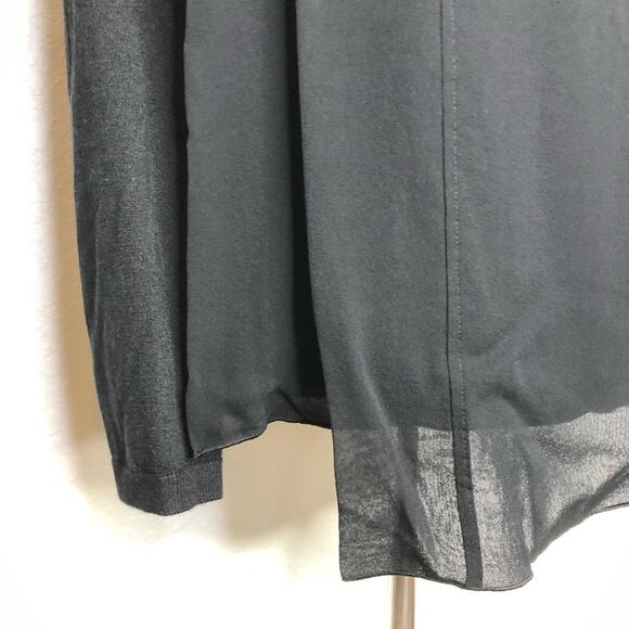 Lafayette 148 black cashmere silk layered sweater top size Medium - Picture 5 of 13